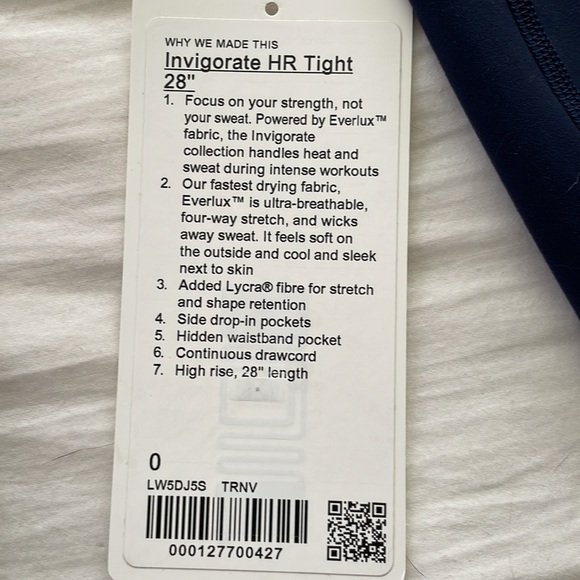 Lululemon Invigorate HR Tight 28” True Navy - Picture 2 of 6